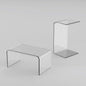 Acrylic Side Table, 24" L x 15" W x12'' H x3/5'' Thick C-Shape Clear Modern Decorative End Table, Multipurpose Coffee Table for Living Room, Bedroom and Office (1pcs)