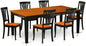 East West Furniture QUAV7-BCH-W 7 Piece Modern Dining Table Set Consist of a Rectangle Wooden Table with Butterfly Leaf and 6 Kitchen Dining Chairs, 40x78 Inch, Black & Cherry