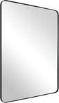 ANDY STAR Wall Mirror for Bathroom, 24x36 Matte Black Bathroom Mirror, Modern Stainless Steel Metal Frame with Rounded Corner, Rectangle Glass Panel Wall Mounted Mirror for Vanity