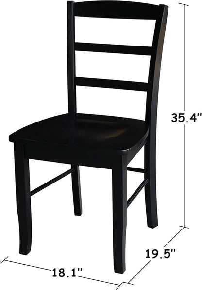 International Concepts Pair of Madrid LadderBack Chairs, Black