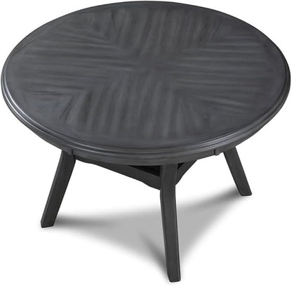 New Classic Furniture Gia 5-Piece Round Dining Set with 1 Dining Table and 4 Chairs, 47-Inch, Gray