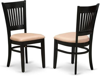 East West Furniture LGVA9-BLK-C 9 Piece Kitchen Table Set Includes a Rectangle Dining Table with Butterfly Leaf and 8 Linen Fabric Dining Room Chairs, 42x84 Inch, Black