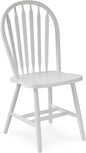 IC International Concepts Solid Wood Windsor ArrowBack Dining Chair with Plain Legs, White
