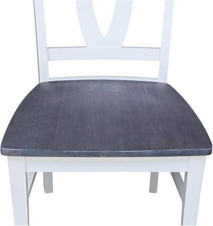 International Concepts Set of Two Cosmo Verona Chairs, White/Heather gray