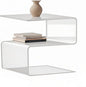 Acrylic Side Table,17.7" H S-Shaped end Table for Living Room,Clear Nightstand,Bedside Table for Bedroom,Used for The Bathroom Storage Table (Clear)