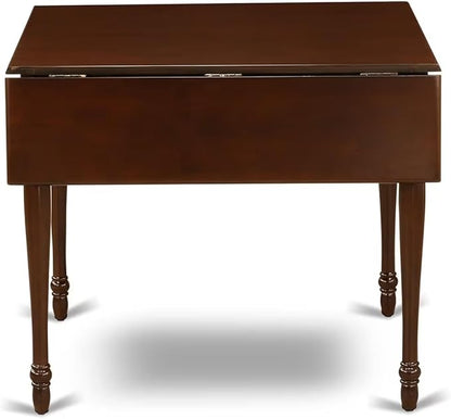 East West Furniture MZDO3-MAH-W 3 Piece Dining Room Furniture Set Contains a Rectangle Kitchen Table with Dropleaf and 2 Dining Chairs, 36x54 Inch, Mahogany