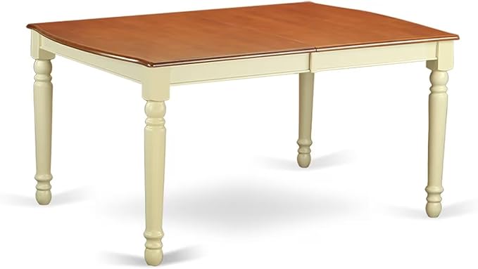 East West Furniture DOAV5-WHI-W 5 Piece Kitchen Table Set for 4 Includes a Rectangle Dining Table with Butterfly Leaf and 4 Dining Room Chairs, 42x78 Inch, Buttermilk & Cherry