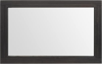 YOSHOOT Hand-Made Wooden Spliced Wall Mirror for Bathroom, Rustic Farmhouse Vanity Mirror, Décor Wall Art, Solid Wood Frame, Vertical or Horizontal Hanging, 60" x 36", Black