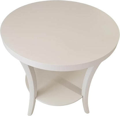 Roundhill Furniture Perth Contemporary Round End Table with Shelf