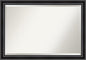Amanti Art Black Bathroom Mirror for Over Sink, 28x40 Grand Black Narrow Rectangle Vanity Mirror, Large Casual Frame, Hangs Horizonally and Vertically, Bathroom Wall Decor, Beveled Edge