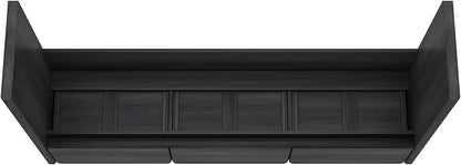 Manhattan Comfort Linda Modern Console Table with 3 Storage Drawers – 60" Narrow Entryway Stand for Living Room, Hallway, or Dining Room – Wood Grain Accent Furniture, Charcoal Grey