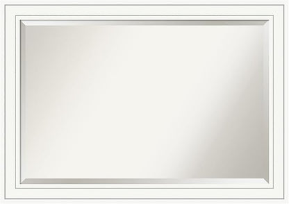 Amanti Art White Bathroom Mirror for Over Sink, 29x41 Craftsman White Rectangle Vanity Mirror, Large Casual Wood Frame, Hangs Horizonally and Vertically, Bathroom Wall Decor, Beveled Edge from WI, USA