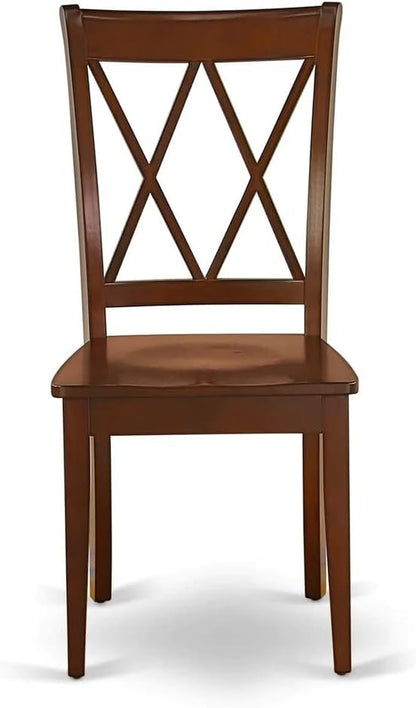 East West Furniture DOCL5-MAH-W 5 Piece Modern Dining Table Set Includes a Rectangle Wooden Table with Butterfly Leaf and 4 Kitchen Dining Chairs, 42x78 Inch, Mahogany