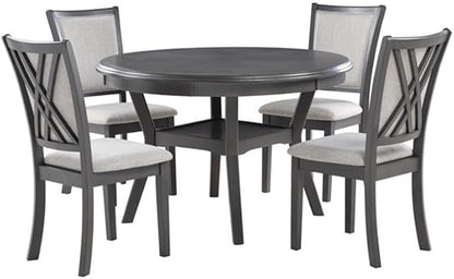 New Classic Furniture Amy 5-Piece Dining Table Set, Gray