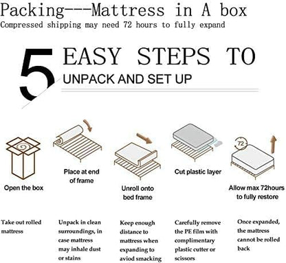 Vesgantti 8 Inch Multilayer Hybrid Queen Mattress - Multiple Sizes & Styles Available, Ergonomic Design with Memory Foam and Pocket Spring, Medium Firm Feel, White