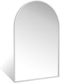 20" x 30" Silver Arched Mirror, Modern Aluminum Alloy Metal Frame, Arch Bathroom Vanity and Wall Decor Mirror for Bathroom, Living Room, Bedroom, Entryway