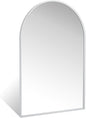24" x 36" Silver Arched Mirror, Modern Aluminum Alloy Metal Frame, Arch Bathroom Vanity and Wall Decor Mirror for Bathroom, Living Room, Bedroom, Entryway