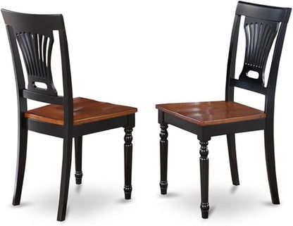 East West Furniture PLAI7-BLK-W 7 Piece Dining Room Table Set Consist of an Oval Kitchen Table with Butterfly Leaf and 6 Dining Chairs, 42x78 Inch, Black & Cherry
