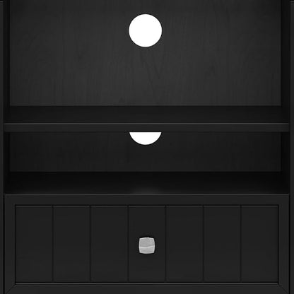 SIMPLIHOME Bedford Solid Wood 53 inch Wide Transitional TV Media Stand in Black for TVs up to 60 inches for The Living Room and Entertainment Center
