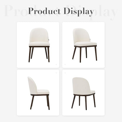 COLAMY Upholstered Dining Chairs Set of 6, Large Dining Room Kitchen Chairs with High Back and Deep Seat, Modern Fabric Dinner Chairs with Wood Legs, Beige