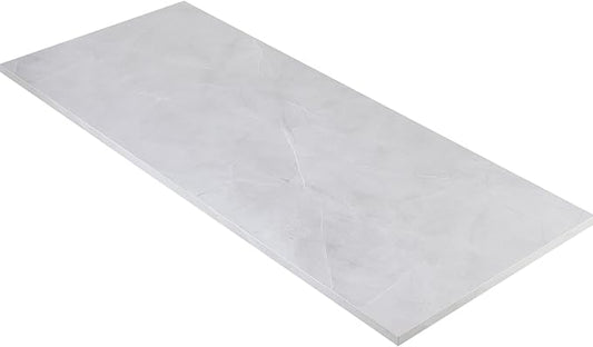 Kaboon Universal Tabletop 40"x18", Solid One-Piece Melamine Table Top, DIY, Home and Office, White Rock