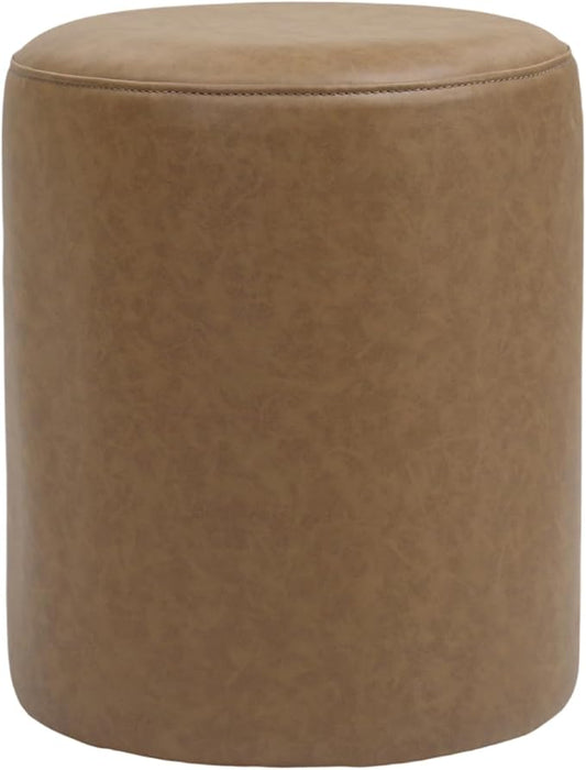 Get Set Style Modern Round Ottoman with Soft Padded Seat, Multifunctional Vanity Stool for Makeup, Upholstered Footrest Stool Ottoman Foot Stool for Living Room, Bedroom