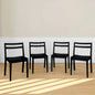 Grain & Grove Davie Dining Room Chairs Set of 4, Solid Wood Modern Kitchen Chair for Living Room, Kitchen, Black