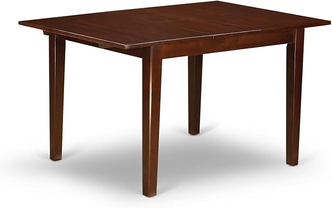 East West Furniture NOML5C-MAH-W 5 Piece Dining Table Set for 4 Includes a Rectangle Kitchen Table with Butterfly Leaf and 2 Dining Room Chairs with 2 Benches, 32x54 Inch, Mahogany