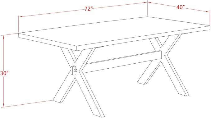 East West Furniture X727MZ748-5 5 Piece Dining Room Furniture Set Includes a Rectangle Dining Table with X-Legs and 4 Coffee Linen Fabric Upholstered Chairs, 40x72 Inch, Multi-Color