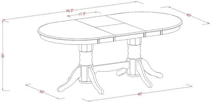 East West Furniture VAAS5-LWH-43 5 Piece Kitchen Table Set contain A Wooden Table and 4 Willow Green Polyester Fabric Mid Century Chairs, Linen White