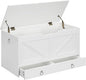 HOOBRO Storage Chest, 39.3" Toy Chest with Drawer, Wooden Storage Bench, Sturdy Entryway Bench Supports 220 lb, Shoe Bench, Safety Hinge, U-Shaped Opening, Easy Assembly, White WT710CW01G1