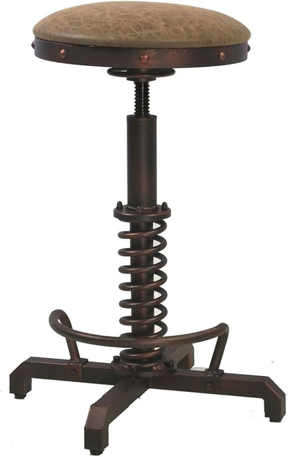 Topower Industrial Retro Vintage Farm PU Seat Tractor Stool Kitchen Swivel Height Adjustable bar Stool Copper