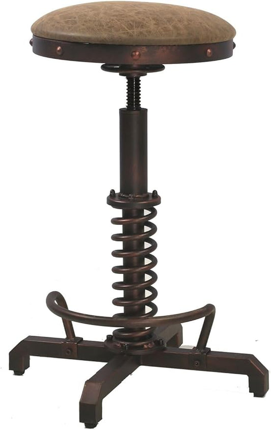 Topower Industrial Retro Vintage Farm PU Seat Tractor Stool Kitchen Swivel Height Adjustable bar Stool Copper