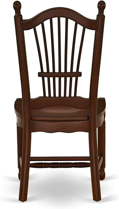 East West Furniture MZDO5-MAH-W 5 Piece Dining Room Table Set Includes a Rectangle Kitchen Table with Dropleaf and 4 Dining Chairs, 36x54 Inch, Mahogany