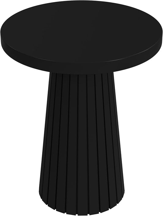 HomePop Black Mango Wood End/Side Round Table