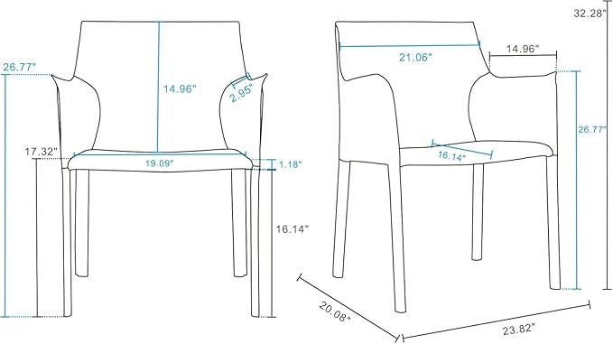 Manhattan Comfort Paris Coral Dining Chairs (Set of 6)