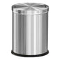15L/4GAL Silver Stainless Steel Bathroom Garbage can, Bathroom Trash Can with Flipping Lid，Brushed Nickel Gaebage Can for Bedroom,Living Room,Office,Hotel,Shop,Restaurant (15L-Silver)