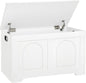 DINZI LVJ Storage Chest, 31.5”Wooden Toy Box with 2 Safety Hinges, Entryway Storage Bench with Flip-Top, Sturdy Storage Trunk for Living Room, Bedroom, Easy Assembly, White