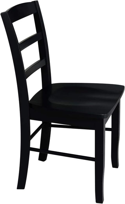 International Concepts Pair of Madrid LadderBack Chairs, Black