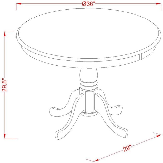 East West Furniture ANLA3-LWH-06 3 Piece Kitchen Table Set for Small Spaces Contains a Round Dining Table with Pedestal and 2 Shitake Linen Fabric Upholstered Chairs, 36x36 Inch, Linen White