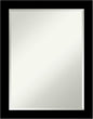 Amanti Art Black Bathroom Mirror for Over Sink, 28x22 Brushed Black Rectangle Vanity Mirror, Medium Modern Contemporary Frame, Hangs Horizonally and Vertically, Bathroom Wall Decor, Beveled Edge