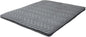 EMOOR Japanese Wool-Blend Padded Futon Mattress GOMA King Dark Gray, Gusset Foldable Sotrable Elastic Bands Floor Sleeping Guest Bed Tatami Mat