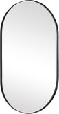 ANDY STAR Black Oval Mirror, 20x33’’ Oval Black Mirror Stainless Steel Metal Pill Mirror for Bathroom, Entryway, Living Room, Contemporary 1" Deep Set Design Wall Mount Hang Vertical or Horizontal