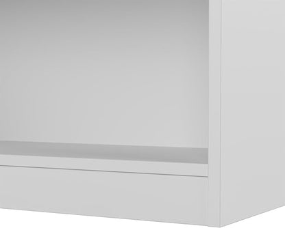 Bush Furniture Universal 15W Tall Corner Bookshelf in White, 6 Shelf Narrow Bookcase for Home Office Storage or Living Room Organization