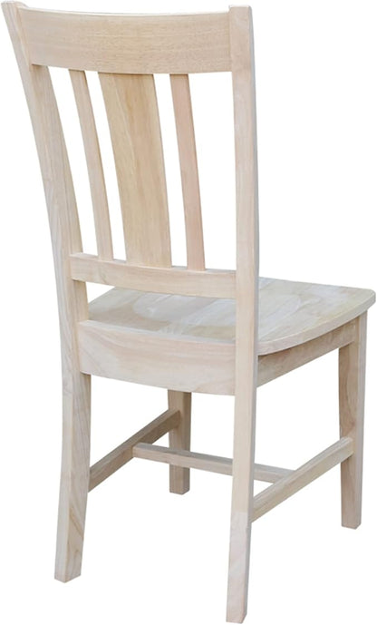 Set of Two San Remo Slat Back Dining Chairs, Unfinished