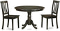 East West Furniture HLAN3-CAP-W 3 Piece Dining Room Furniture Set Contains a Round Kitchen Table with Pedestal and 2 Dining Chairs, 42x42 Inch, Cappuccino