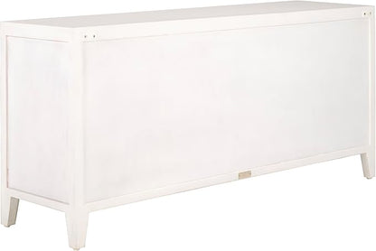 SAFAVIEH Raura TV Stand for up to 60" Flatscreen – White Washed, 2 Doors with Interior Storage, Entertainment Media Console Cabinet (MED5300A)