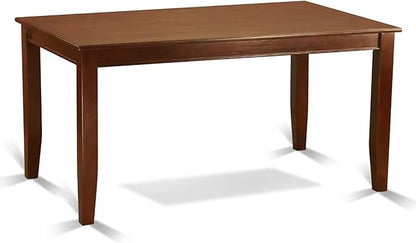 East West Furniture DUAB5-MAH-72 5 Piece Dinette Set for 4 Includes a Rectangle Dining Table and 4 Firebrick Red Faux Leather Parson Dining Room Chairs, 36x60 Inch, Mahogany