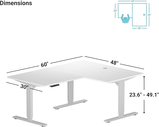Standing Desk: FLT-05, DT-3030-WW, DT-4830-WW, DA-10-Black