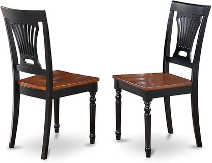 East West Furniture ESVA3-BCH-W 3 Piece Dining Table Set for Small Spaces Contains a Round Dining Room Table with Pedestal and 2 Wood Seat Chairs, 30x30 Inch, Black & Cherry